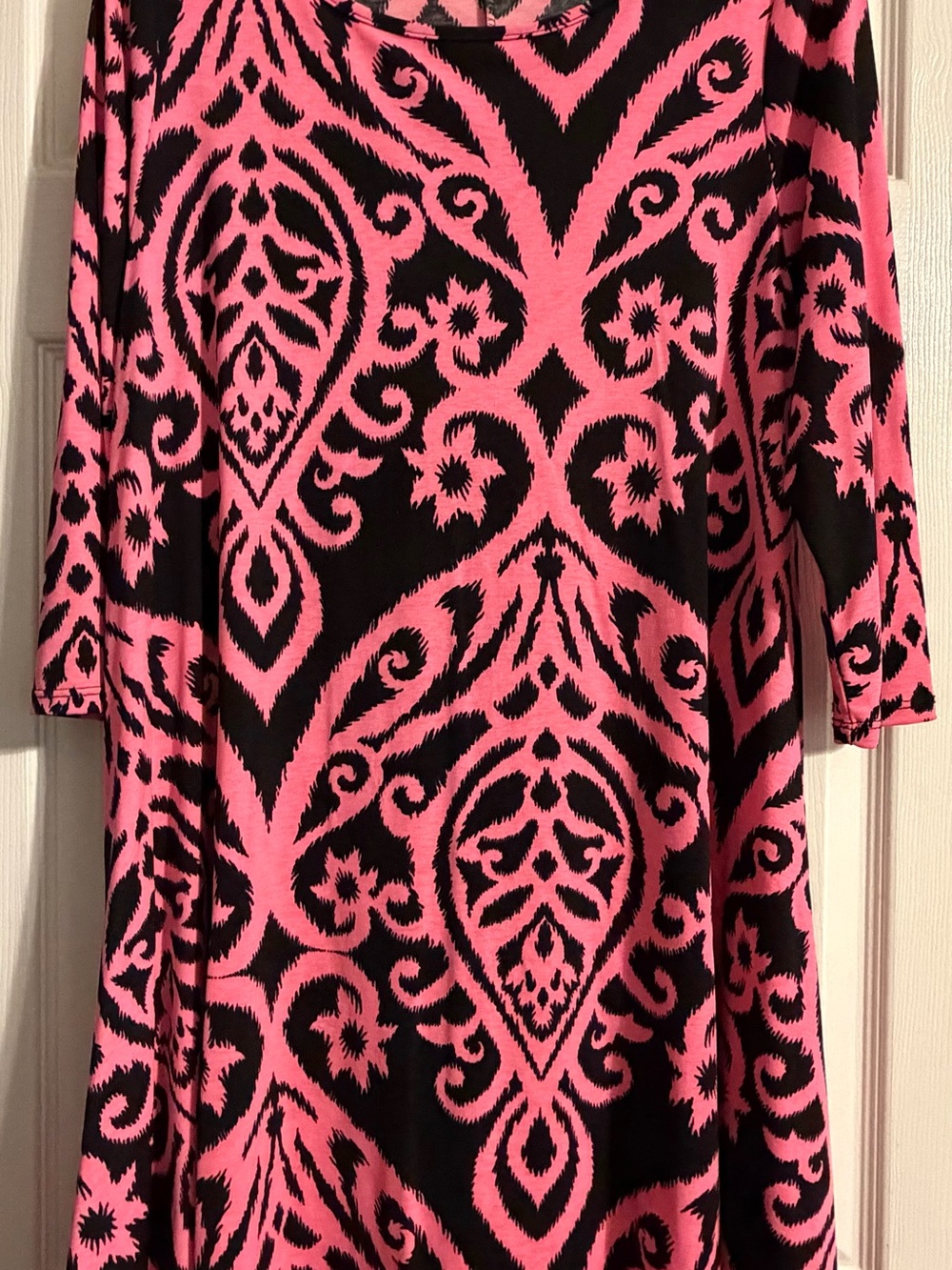 Pink Lily Black and Pink Printed Tunic Dress